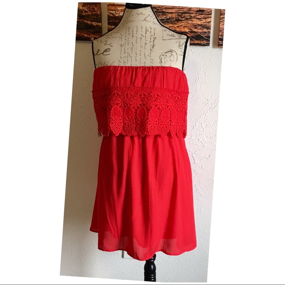 Strapless Red Dress